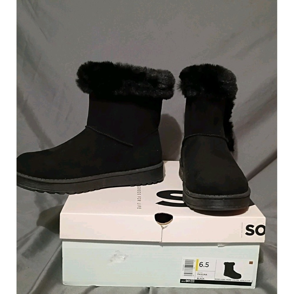 So Goods For Life Paulina‎ Black Furry Boots - Womens 6.5M